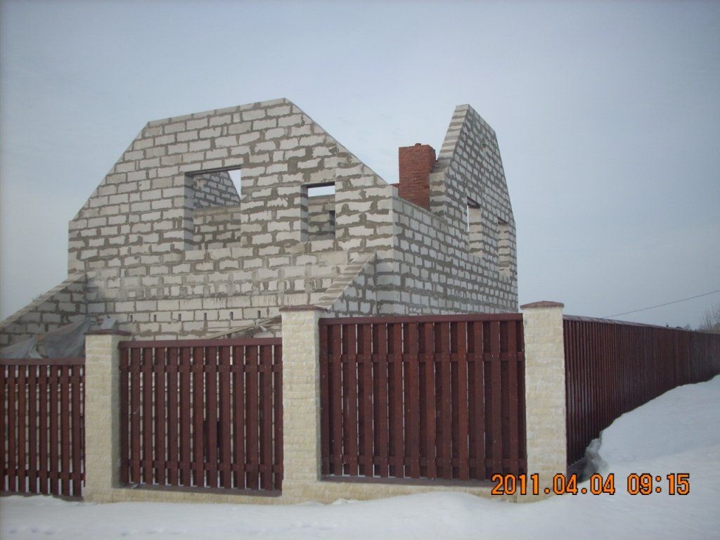 Зимовка стен из газобетона без крыши